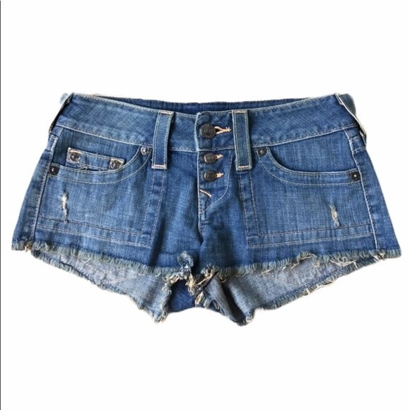 TRUE RELIGION Low Rise Jean Shorts - Picture 1 of 6